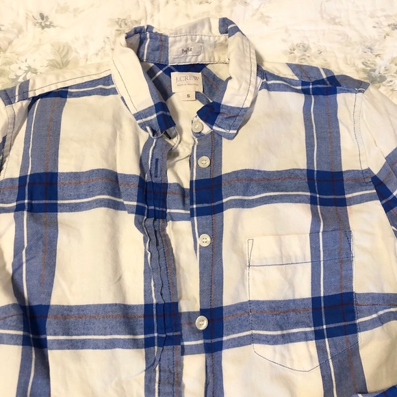 J Crew Factory Button Down Flannel Boy Fit Size S - Picture 3 of 5